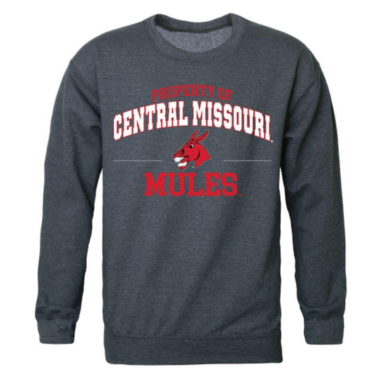 UCM University of Central Missouri Mules Property Crewneck Pullover Sweatshirt Sweater Heather Charcoal-Campus-Wardrobe