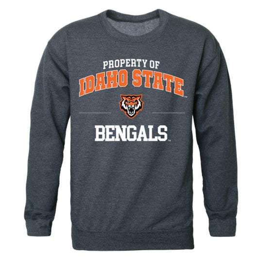 ISU Idaho State University Bengals Property Crewneck Pullover Sweatshirt Sweater Heather Charcoal-Campus-Wardrobe