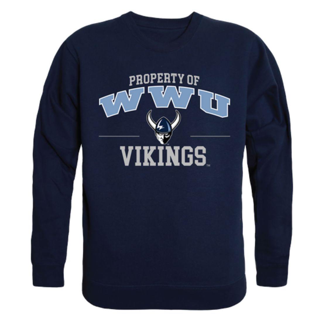 WWU Western Washington University Vikings Property Crewneck Pullover Sweatshirt Sweater Navy-Campus-Wardrobe