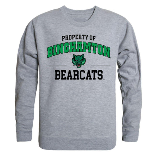 SUNY Binghamton University Bearcats Property Crewneck Pullover Sweatshirt Sweater Heather Grey-Campus-Wardrobe