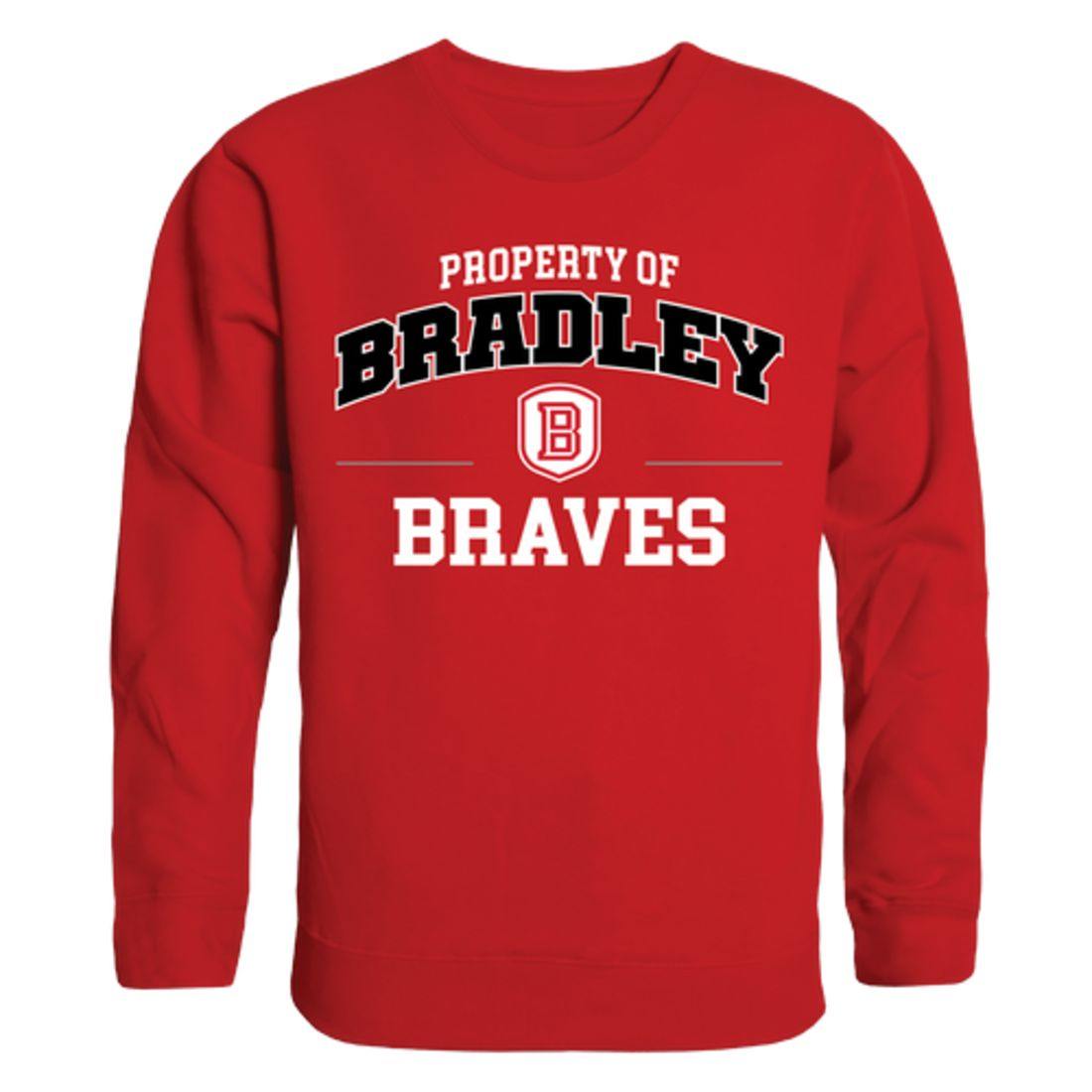 Bradley University Braves Property Crewneck Pullover Sweatshirt Sweater Red-Campus-Wardrobe