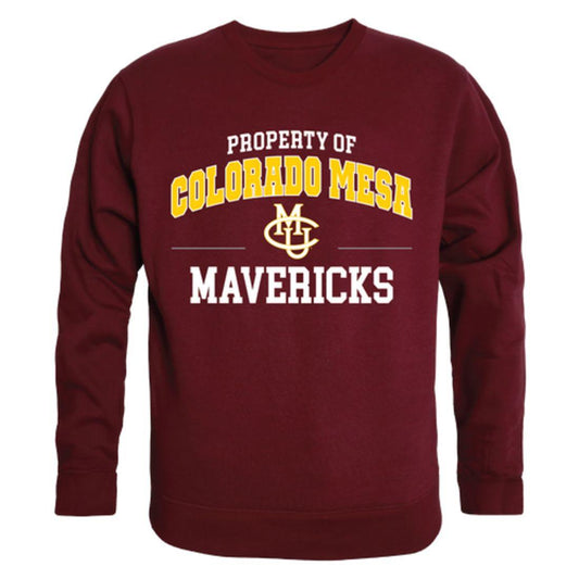 CMU Colorado Mesa University Maverick Property Crewneck Pullover Sweatshirt Sweater Maroon-Campus-Wardrobe