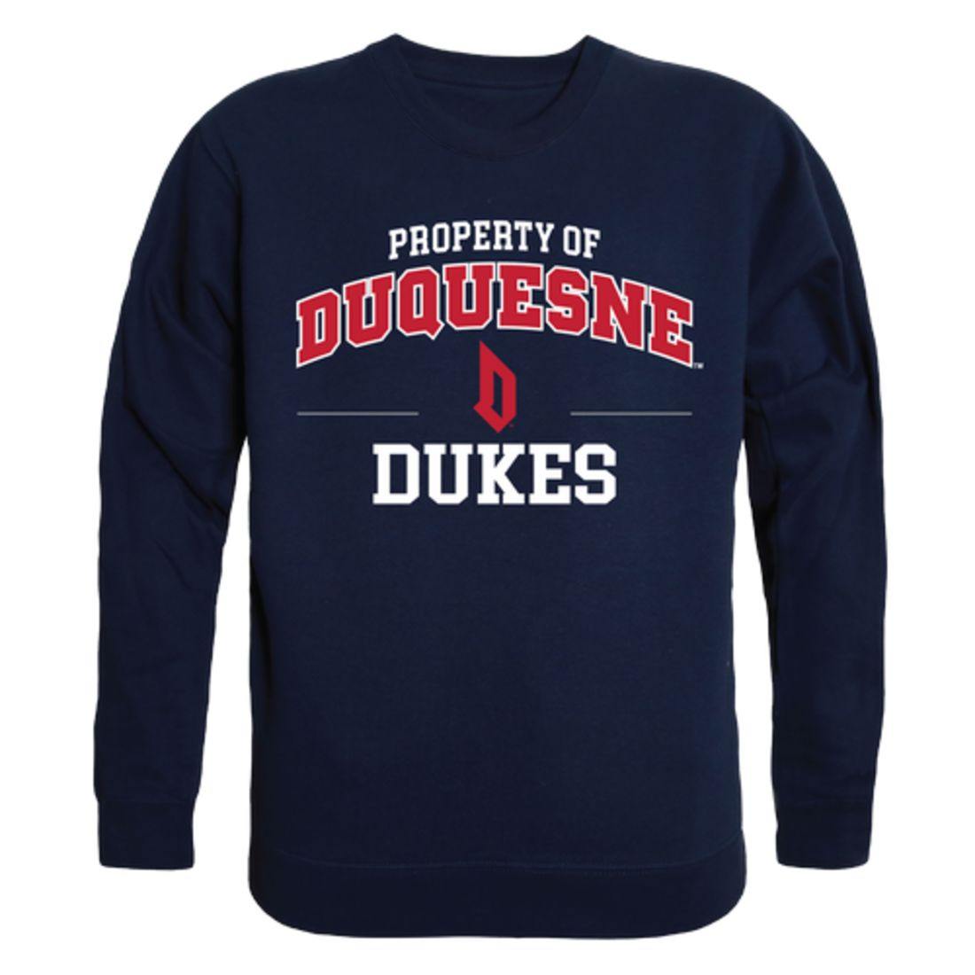 Duquesne University Dukes Property Crewneck Pullover Sweatshirt Sweater Navy-Campus-Wardrobe
