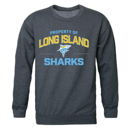LIU Long Island University Post Pioneers Property Crewneck Pullover Sweatshirt Sweater Heather Charcoal-Campus-Wardrobe