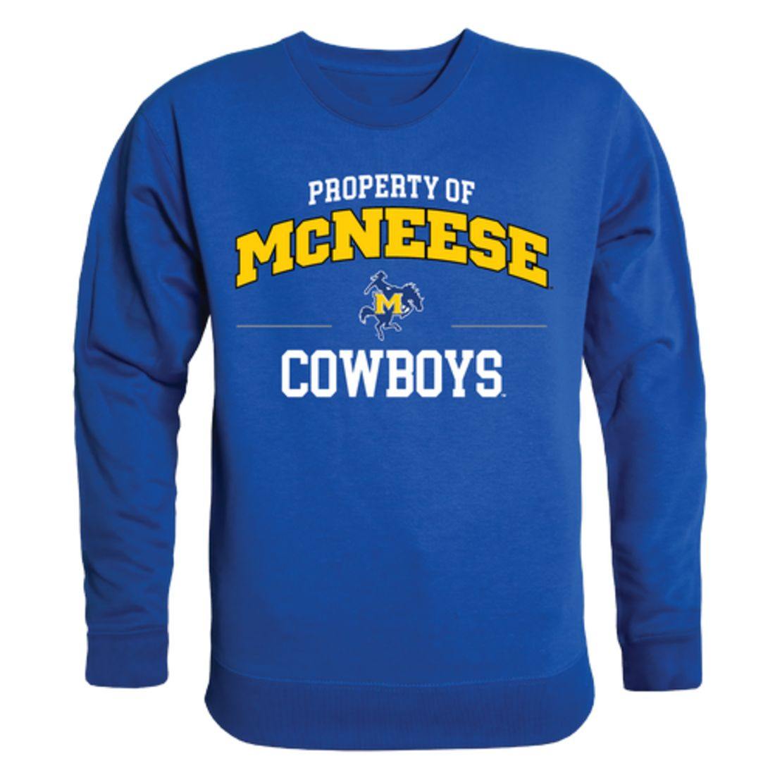 McNeese State University Cowboys and Cowgirls Property Crewneck Pullover Sweatshirt Sweater Royal-Campus-Wardrobe