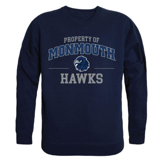 Monmouth University Hawks Property Crewneck Pullover Sweatshirt Sweater Navy-Campus-Wardrobe