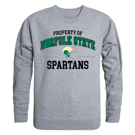 NSU Norfolk State University Spartans Property Crewneck Pullover Sweatshirt Sweater Heather Grey-Campus-Wardrobe