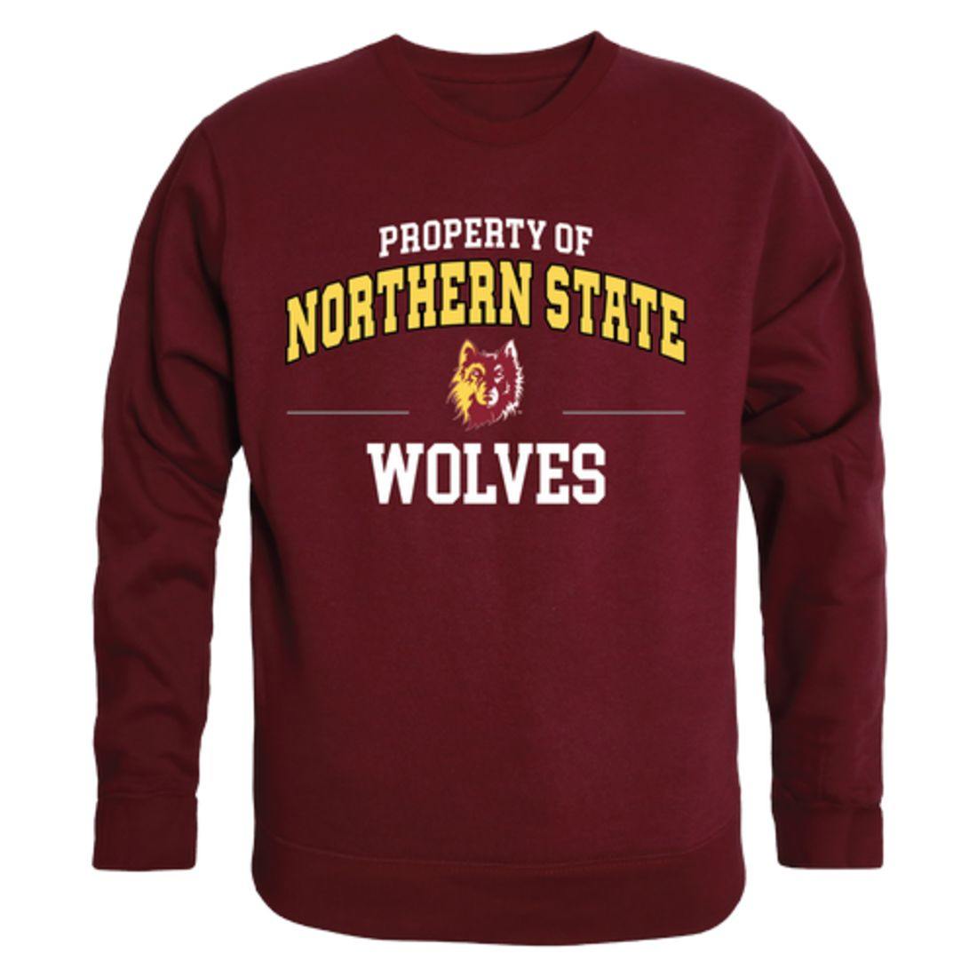 NSU Northern State University Wolves Property Crewneck Pullover Sweatshirt Sweater Maroon-Campus-Wardrobe