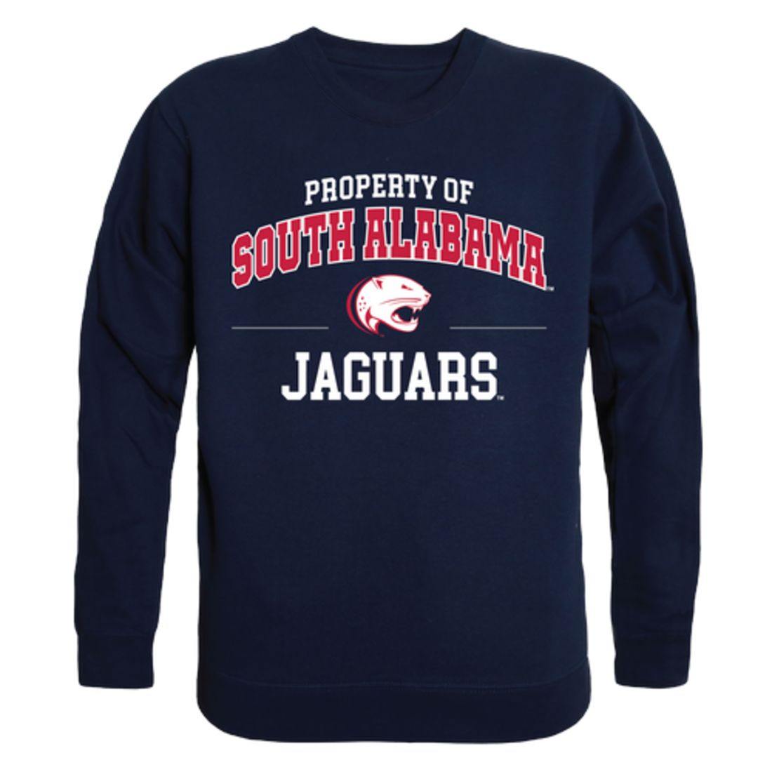 University of South Alabama Jaguars Property Crewneck Pullover Sweatshirt Sweater Navy-Campus-Wardrobe