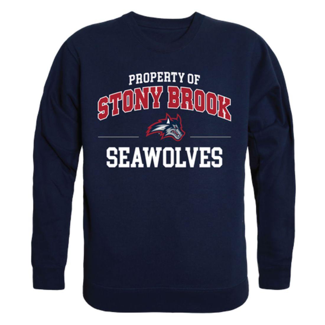 Stony Brook University Seawolves Property Crewneck Pullover Sweatshirt Sweater Navy-Campus-Wardrobe