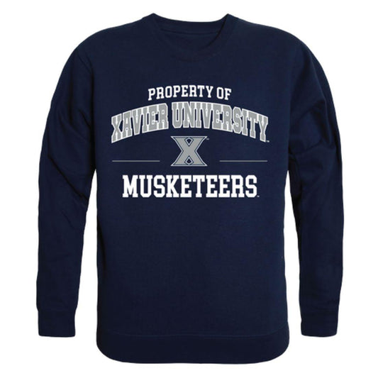 Xavier University Musketeers Property Crewneck Pullover Sweatshirt Sweater Navy-Campus-Wardrobe