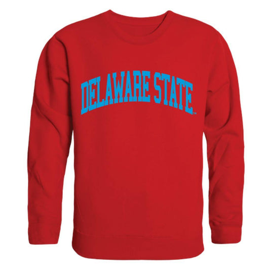 DSU Delaware State University Hornet Arch Crewneck Pullover Sweatshirt Sweater Red-Campus-Wardrobe