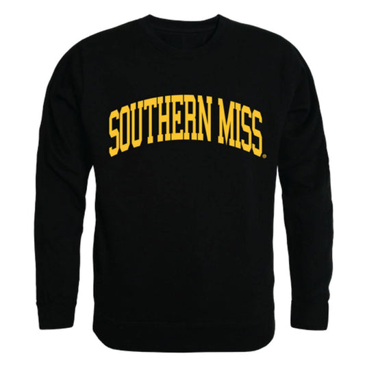 USM University of Southern Mississippi Golden Eagles Arch Crewneck Pullover Sweatshirt Sweater Black-Campus-Wardrobe