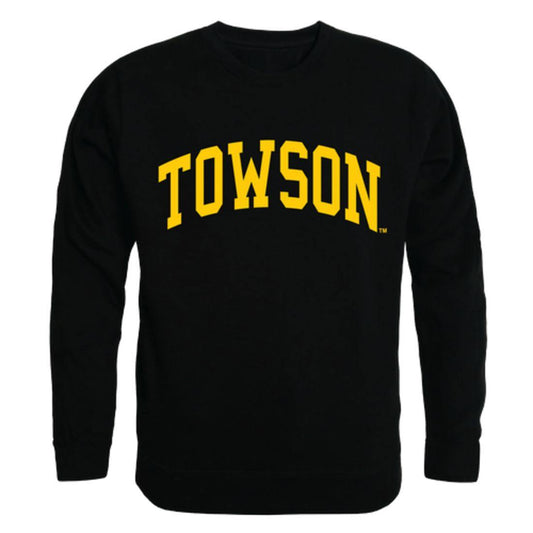 TU Towson University Tigers Arch Crewneck Pullover Sweatshirt Sweater Black-Campus-Wardrobe