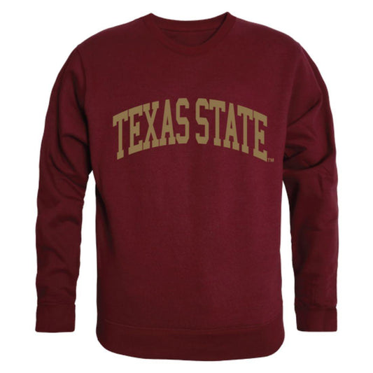 Texas State University Bobcats Arch Crewneck Pullover Sweatshirt Sweater Maroon-Campus-Wardrobe