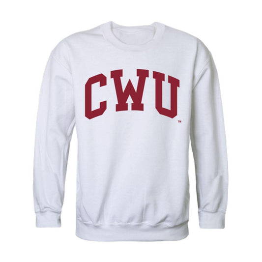 CWU Central Washington University Wildcats Arch Crewneck Pullover Sweatshirt Sweater White-Campus-Wardrobe