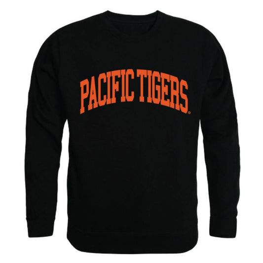 University of the Pacific Tigers Arch Crewneck Pullover Sweatshirt Sweater Black-Campus-Wardrobe