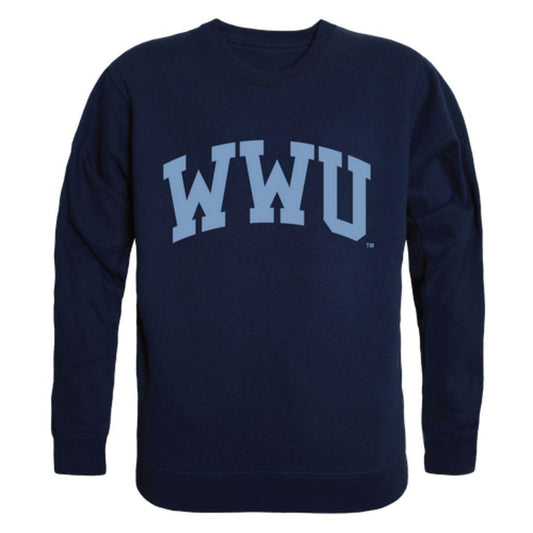 WWU Western Washington University Vikings Arch Crewneck Pullover Sweatshirt Sweater Navy-Campus-Wardrobe