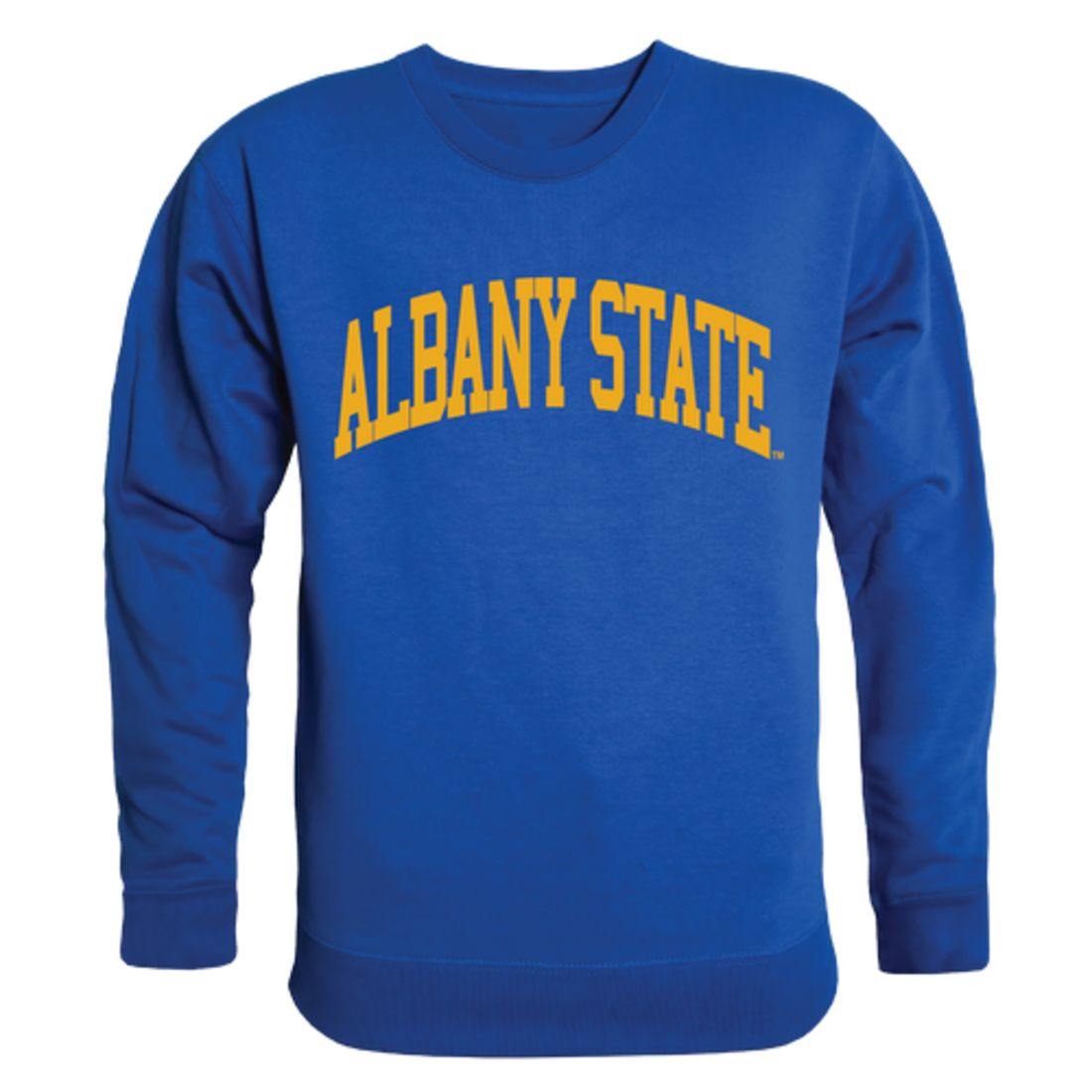ASU Albany State University Golden Rams Arch Crewneck Pullover Sweatshirt Sweater Royal-Campus-Wardrobe