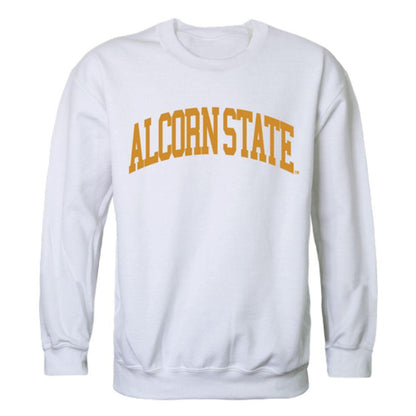 Alcorn State University Braves Arch Crewneck Pullover Sweatshirt Sweater White-Campus-Wardrobe