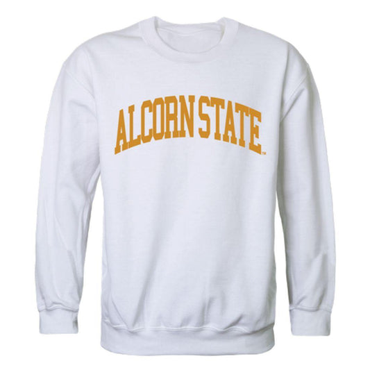 Alcorn State University Braves Arch Crewneck Pullover Sweatshirt Sweater White-Campus-Wardrobe