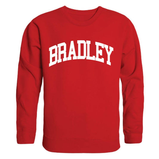 Bradley University Braves Arch Crewneck Pullover Sweatshirt Sweater Red-Campus-Wardrobe