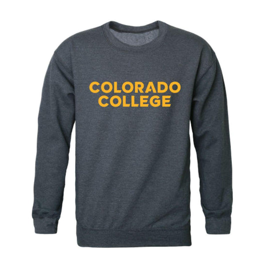 Colorado College CC Tigers Arch Crewneck Pullover Sweatshirt Sweater Heather Charcoal-Campus-Wardrobe