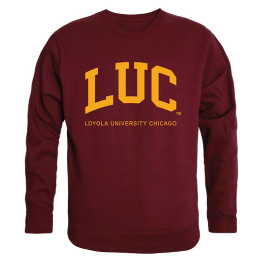 LUC Loyola University Chicago Ramblers Arch Crewneck Pullover Sweatshirt Sweater Maroon-Campus-Wardrobe