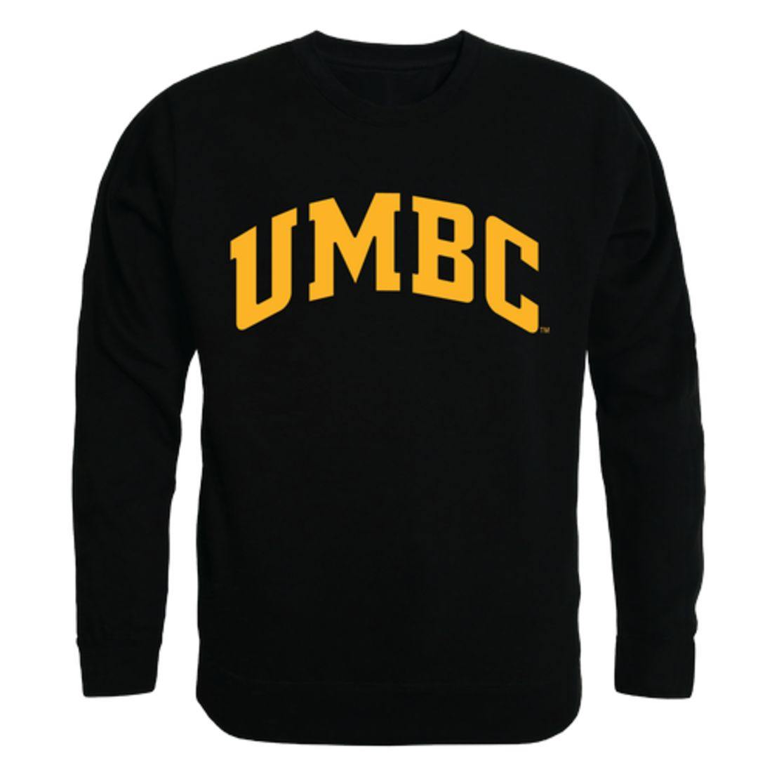 UMBC University of Maryland Baltimore Retrievers Arch Crewneck Pullover Sweatshirt Sweater Black-Campus-Wardrobe