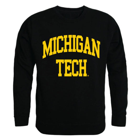 Michigan Technological University Huskies Arch Crewneck Pullover Sweatshirt Sweater Black-Campus-Wardrobe