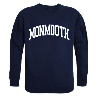 Monmouth University Hawks Arch Crewneck Pullover Sweatshirt Sweater Navy-Campus-Wardrobe