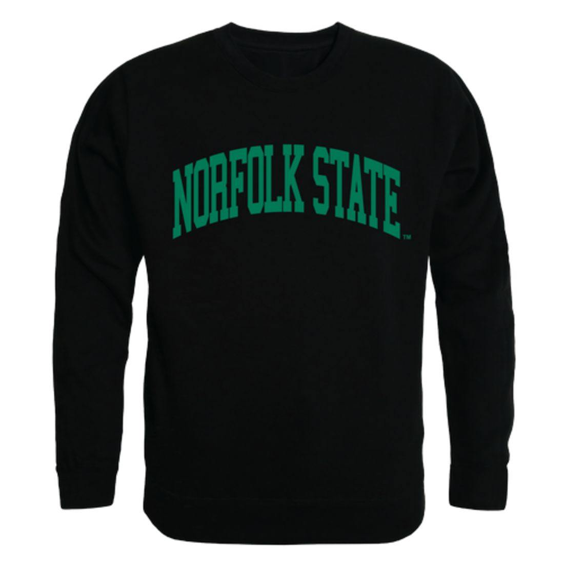 NSU Norfolk State University Spartans Arch Crewneck Pullover Sweatshirt Sweater Black-Campus-Wardrobe