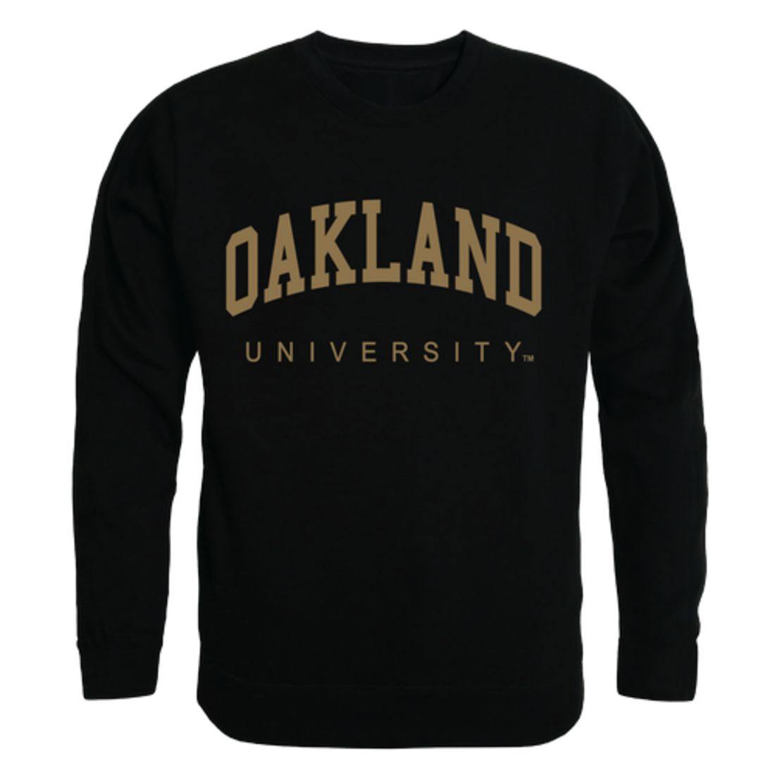 Oakland University Golden Grizzlies Arch Crewneck Pullover Sweatshirt Sweater Black-Campus-Wardrobe