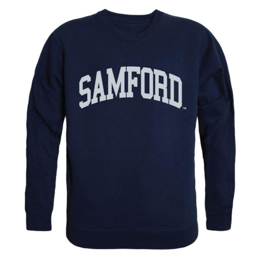 Samford University Bulldogs Arch Crewneck Pullover Sweatshirt Sweater Navy-Campus-Wardrobe