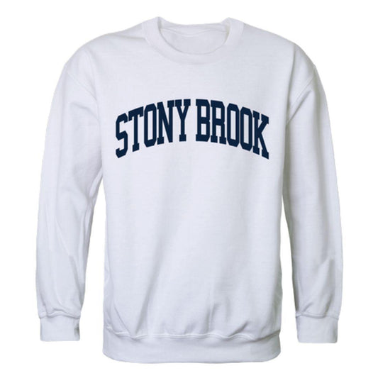Stony Brook University Seawolves Arch Crewneck Pullover Sweatshirt Sweater White-Campus-Wardrobe