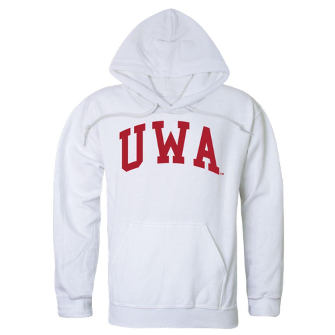 UWA University of West Alabama Tigers College Hoodie Sweatshirt White-Campus-Wardrobe