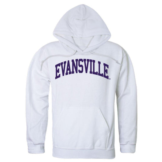 University of Evansville Purple Aces College Hoodie Sweatshirt White-Campus-Wardrobe