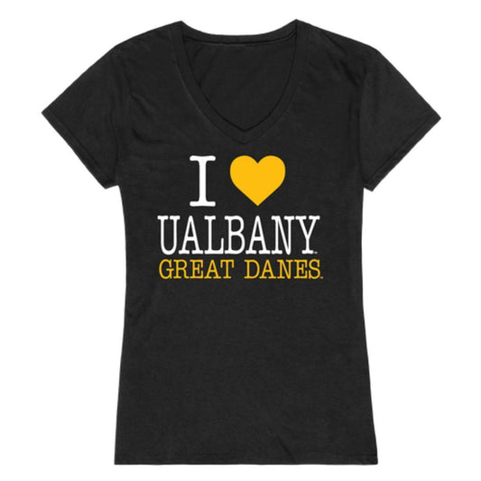 I Love UAlbany University at Albany The Great Danes Womens T-Shirt-Campus-Wardrobe