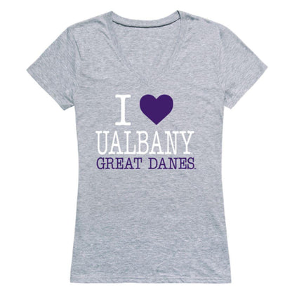 I Love UAlbany University at Albany The Great Danes Womens T-Shirt-Campus-Wardrobe