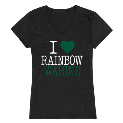 I Love University of Hawaii Rainbow Rainbow Warriors Womens T-Shirt-Campus-Wardrobe