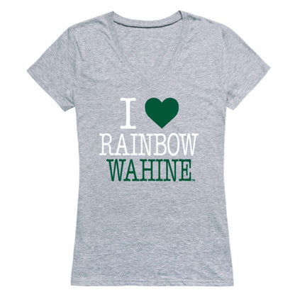 I Love University of Hawaii Rainbow Rainbow Warriors Womens T-Shirt-Campus-Wardrobe