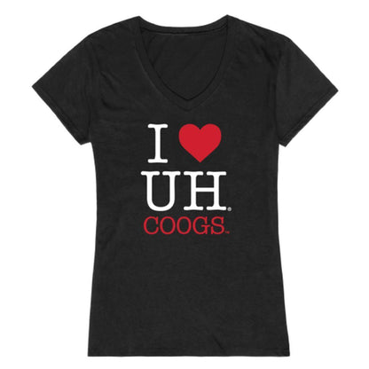 I Love UH University of Houston Cougars Womens T-Shirt-Campus-Wardrobe