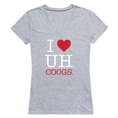 I Love UH University of Houston Cougars Womens T-Shirt-Campus-Wardrobe