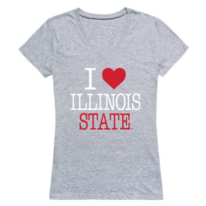 I Love ISU Illinois State University Redbirds Womens T-Shirt-Campus-Wardrobe