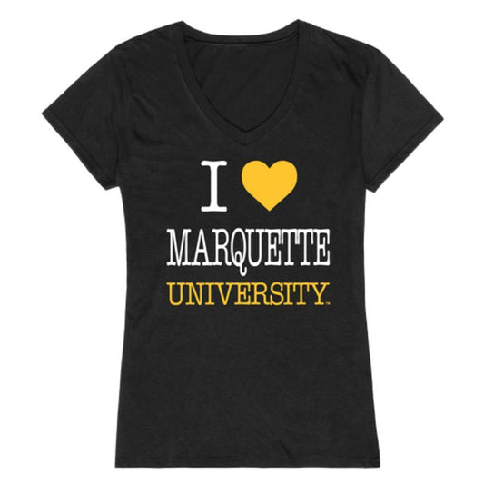I Love Marquette University Golden Eagles Womens T-Shirt-Campus-Wardrobe