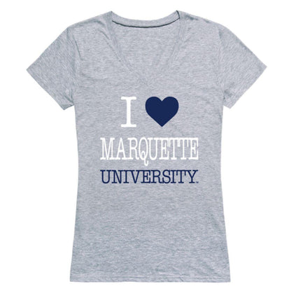 I Love Marquette University Golden Eagles Womens T-Shirt-Campus-Wardrobe