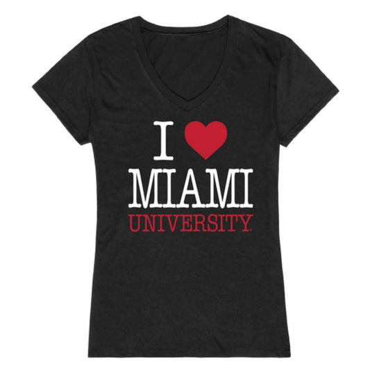 I Love Miami University RedHawks Womens T-Shirt-Campus-Wardrobe