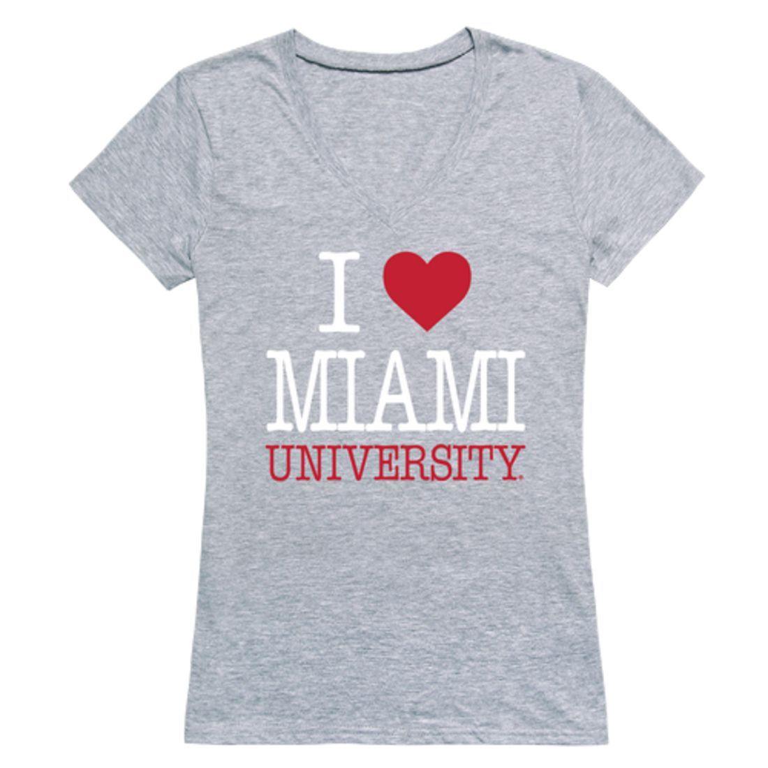 I Love Miami University RedHawks Womens T-Shirt-Campus-Wardrobe
