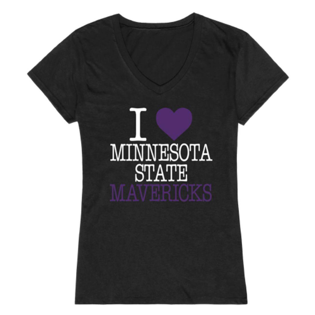 I Love MNSU Minnesota State University Mankato Mavericks Womens T-Shirt-Campus-Wardrobe