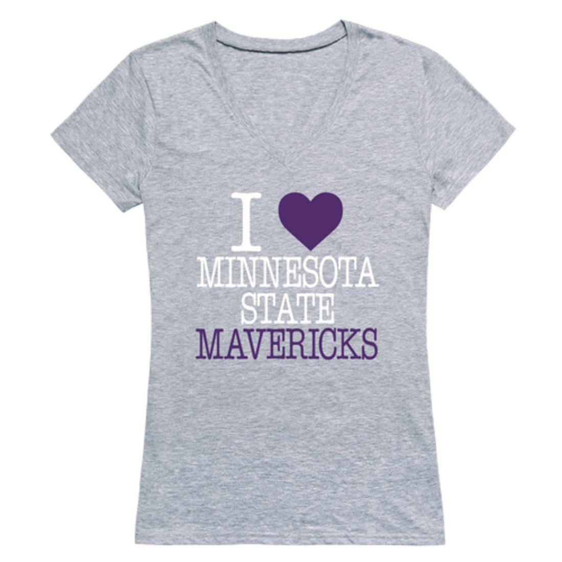 I Love MNSU Minnesota State University Mankato Mavericks Womens T-Shirt-Campus-Wardrobe